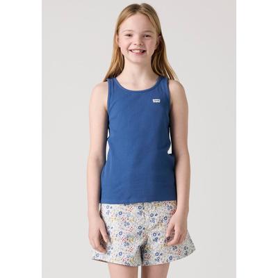 Ripptanktop LEVI'S KIDS "LVG MEET AND GREET RIBBED TANK", Mädchen, Gr. 5 (110), blau (true navy), Obermaterial: 95% Baumwolle, 5% Elasthan, casual, Rundhals, ohne Ärmel, Tops, for GIRLS Image