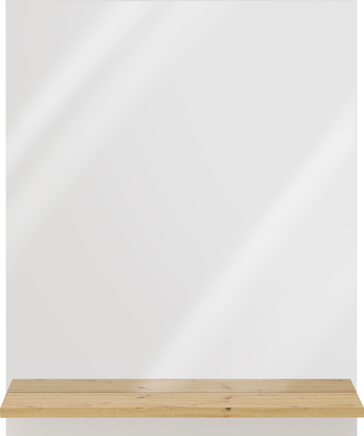 Garderobenspiegel FMD "Belm", weiß (brilliantweiß, artisan eiche), B:54cm H:68cm T:14cm, Holzwerkstoff, Spiegel, Garderobenspiegel