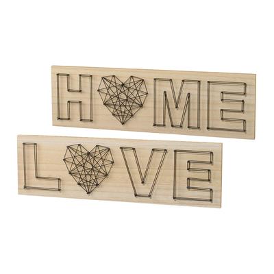 Holzbild CREATIV HOME, silber (farbe bild(er): silberfarben), B:40cm H:15cm T:4cm, Bilder, Wanddeko, aus Holz, mit Schriftzug Image
