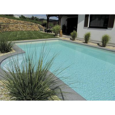 Schwimmbecken KWAD "STYROPORSTEIN POOL ALL INCLUSIVE, BxLxH: 350x700x150 cm", weiß, B:350cm H:150cm L:700cm, Schwimmbecken, mit Römertreppe inkl. Beckenrandsteine & Poolbeleuchtung