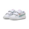 Sneaker PUMA "SMASH 3.0 L V INF", Gr. 22, puma weiß, modern mint, pink fruit, Leder, unifarben, sportlich, Schuhe, für Babys mit Klettverschluss