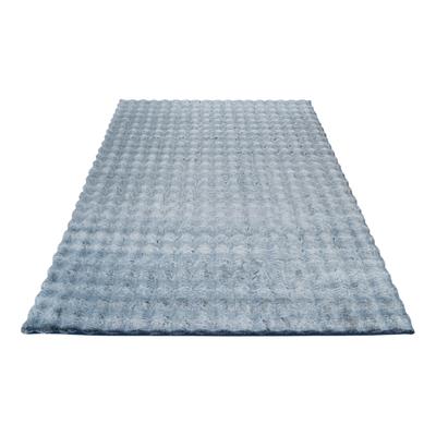Teppich OBSESSION "My Calypso 885", blau, B:60cm H:28mm L:100cm, Polyester, Teppiche, Uni Farben, besonders weich, Hoch-Tief Effekt, handgetuftet Image