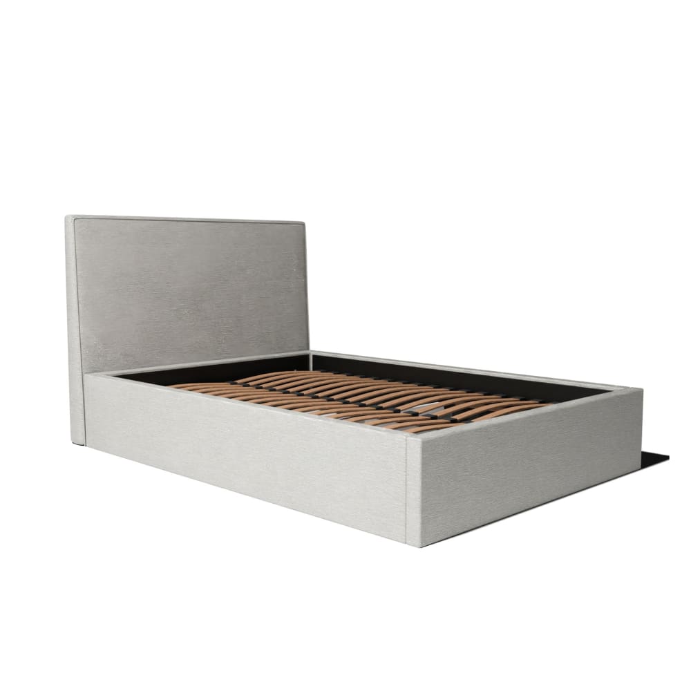 Lit coffre et tissu chiné blanc 180x200 cm