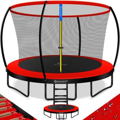 Trampolin Gartentrampolin tüv Rheinland gs Zertifiziert bis 150 kg mit Sicherheitsnetz Leiter Image