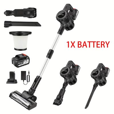 TEMU 6 In 1 Cordless Vacuum Cleaner, 550w 45kpa Cordless Upright With Led, Battery, Stick Vacuum Cleaning Lightweight Handheld Bagless Vacuum Cleaners For Home/pet Hair/carpets/hard Floors Image
