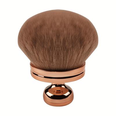 TEMU Large Mushroom Head Makeup Brush - Oval Blush & Foundation Brush With Soft Polyester Bristles, Fragrance-free, Durable Abs Handle For All Light Beige Types, Travel-friendly Beauty Tool Image