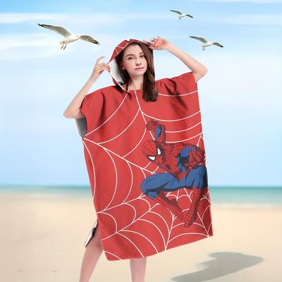 TEMU 1pc For Man Cartoon Super Soft Beach Towel With Hood Wearable Bathrobe Extra Large Cute Bath Towel Anime Pool Towel Birthday Gifts Microfiber Quick Dry Multi Size Image