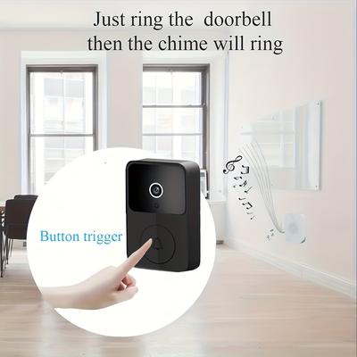 TEMU Wireless Smart Doorbell Camera, Hd , 2.4gwifi, 2-way Audio, Night , Built-in Battery, Voice Change - Home Doorbell, Night And Voice Change Smart Monitoring System Image
