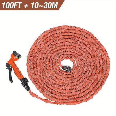 TEMU Garden Hose, Water Hose, Telescopic Hose, Telescopic Garden Hose With Spray 100ft/ 10m-30m Image