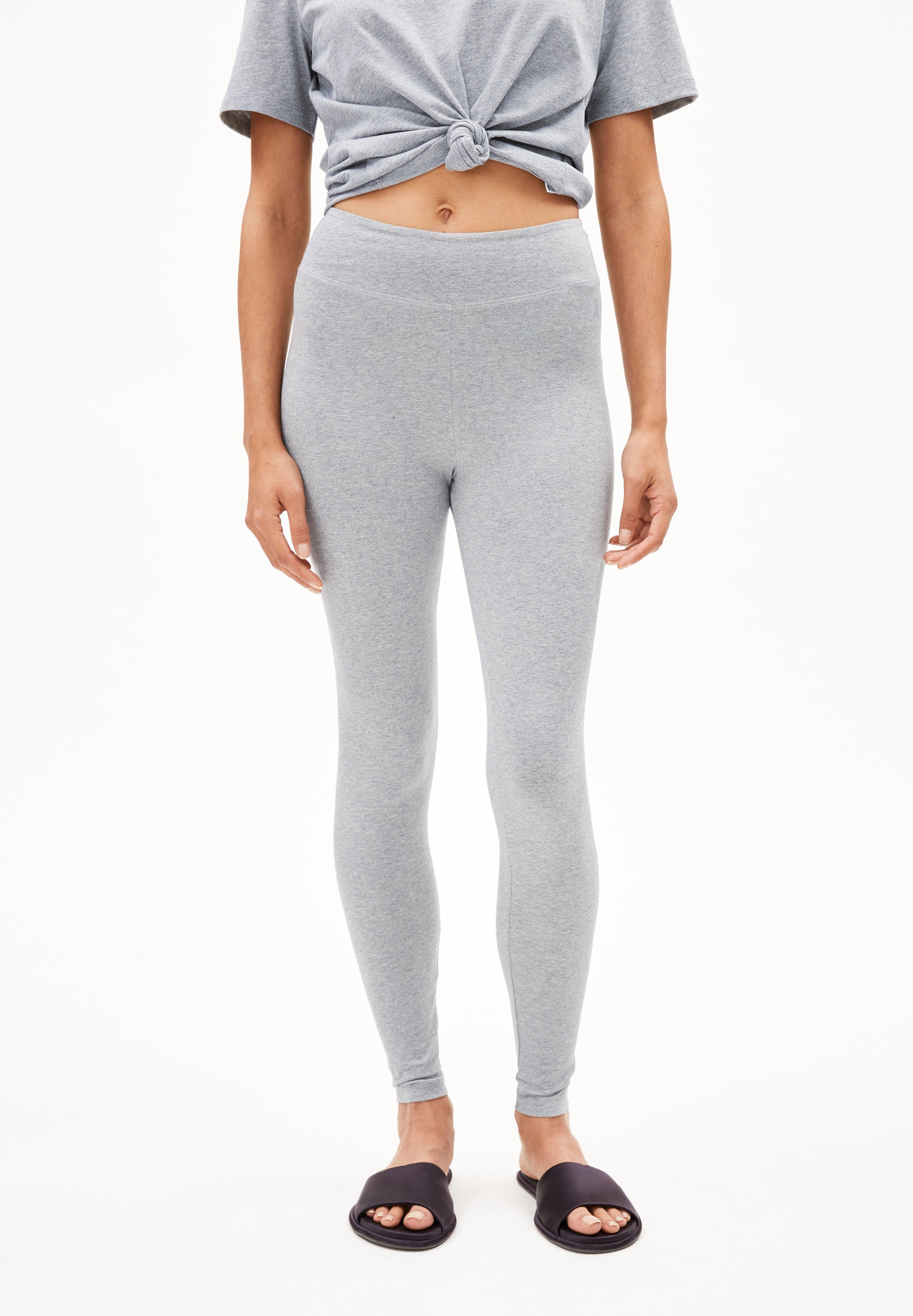 FARIBAA | Leggings aus Bio-Baumwoll Mix - grau (L)