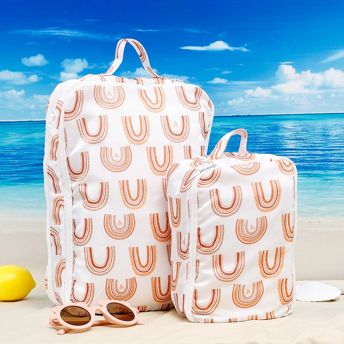 Elinfant 2 Stück Wäschekosmetiktasche, wasserdichte Wickeltasche, Wickeltasche, Aufbewahrungstasche, Wet Dry Bag Image