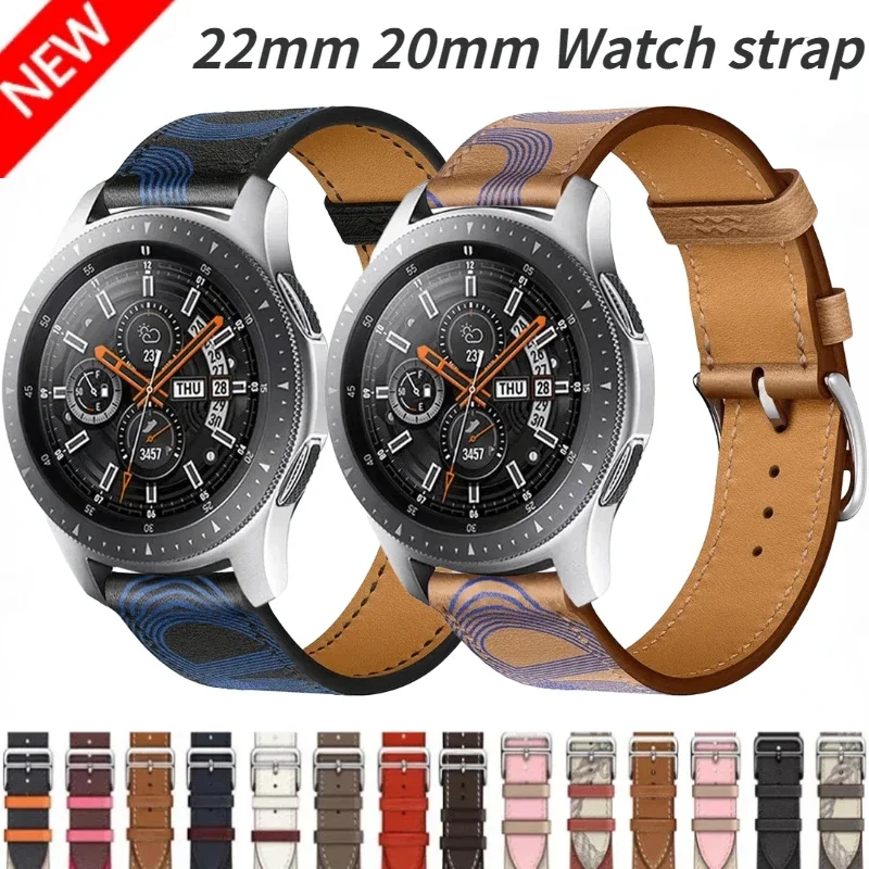 22/20mm Lederband Für Samsung Galaxy 7/6/5/4/3 Getriebe S3 Armband band Für Huawei Uhr 5/4/3-GT4/3 Pro Für Amazfit GTR4/GTS4 Image