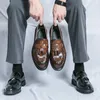 Männer Business Faulenzer PU Schwarz Braun Dicken Sohlen Bequeme Fashionabl Runde Kappe Leder Schuhe Männer Marke Quaste Schuhe Größe 38-47