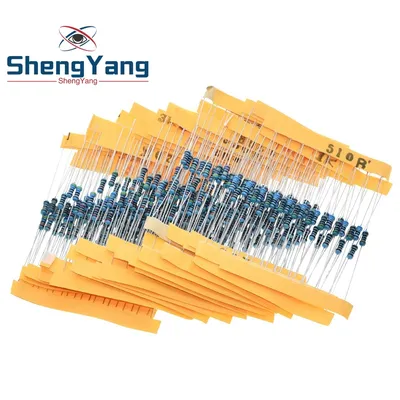 TZT 600 Stück/Set 30 Arten 1/4 W Widerstand 1 % Metallwiderstände Pack sortiertes Kit 1 K 10 K 100 K 220 Ohm 1 M Widerstände 300 Stück/Set Image