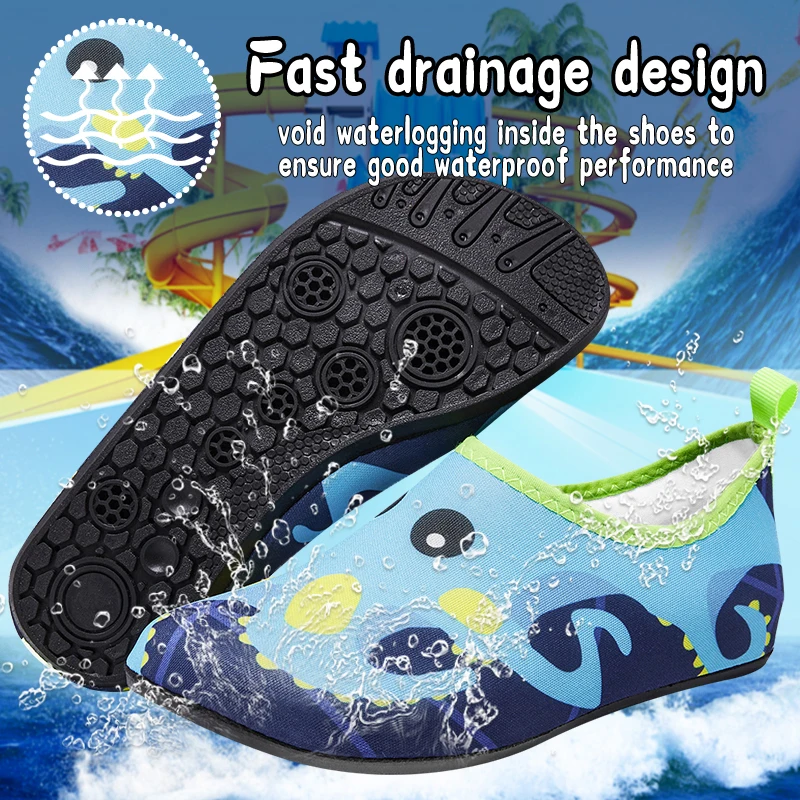 Kinder Wasser Strand Schuhe Schwimmen Barfuß Mädchen Schnell Trocknende Aqua Schuhe Junge Farbe Licht Weiche Slipper Schnorcheln Schwimmen Socken Image