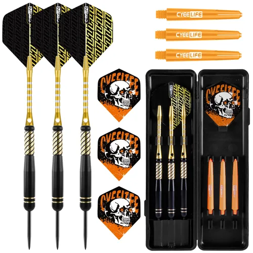 Cyeelife 22g Premium-Dartset aus Messing – Professionelle Darts zum Präzisespiel, 3er-Pack mit