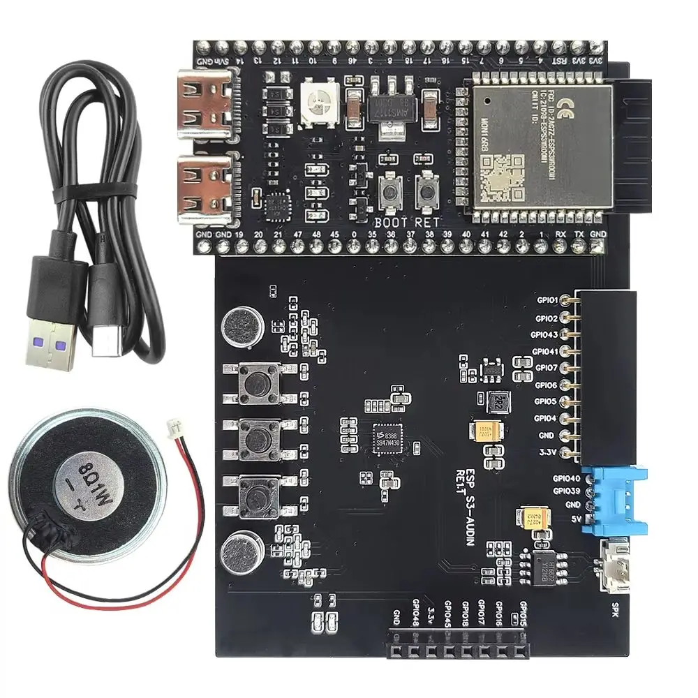 ESP32 S3 Entwicklungsboard-Kit für AI-Sprachinteraktion mit 192 kHz Mikrofonlautsprecher BT Wifi-Modul DIY N16R8 Erweiterung ES8388 Image