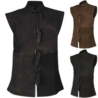 Cosplay Mittelalter Weste Kostüm Herren Renaissance Victoria Steampunk Gothic Viking Frack Jacke Halloween Karneval Dress Up Image