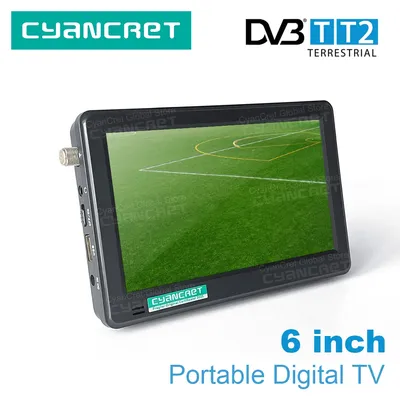 LEADSTAR D6 Portable Television 6 Inch Pocket TV DVB-T2 TDT DTT Digital and Analog Mini Small for Car Kitchen Travel Camping