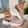 Große Mesh-Sportschuhe für Damen, neue runde Zehen, Wellenmuster, Sohle, Leopardenmuster,