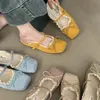 2023 frühling frauen Schuhe Elegante Temperament Flache Französisch Stil Mary Jane Hausschuhe Bogen