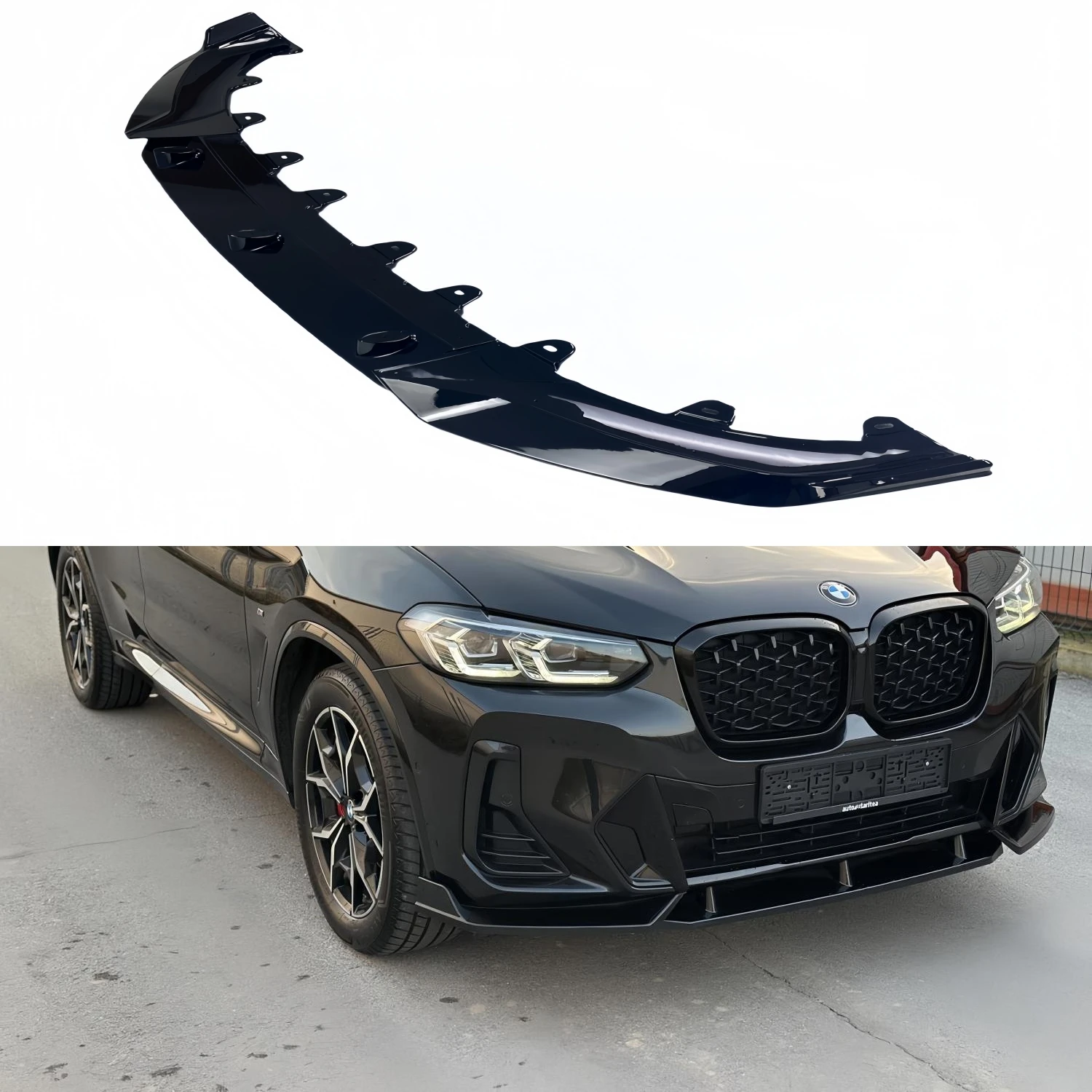 MP Style Gloss Nero Paraurti Anteriore Lip Splitter Per BMW X3 G01 X4 G02 IX3 G08 25d 30d M40i M40d M Sport 2022-2024 Facelift Tuning