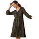 Roman Womens Abstract Print Lace Trim Stretch Dress - Khaki - Size 14 UK | Roman Sale | Discount Designer Brands