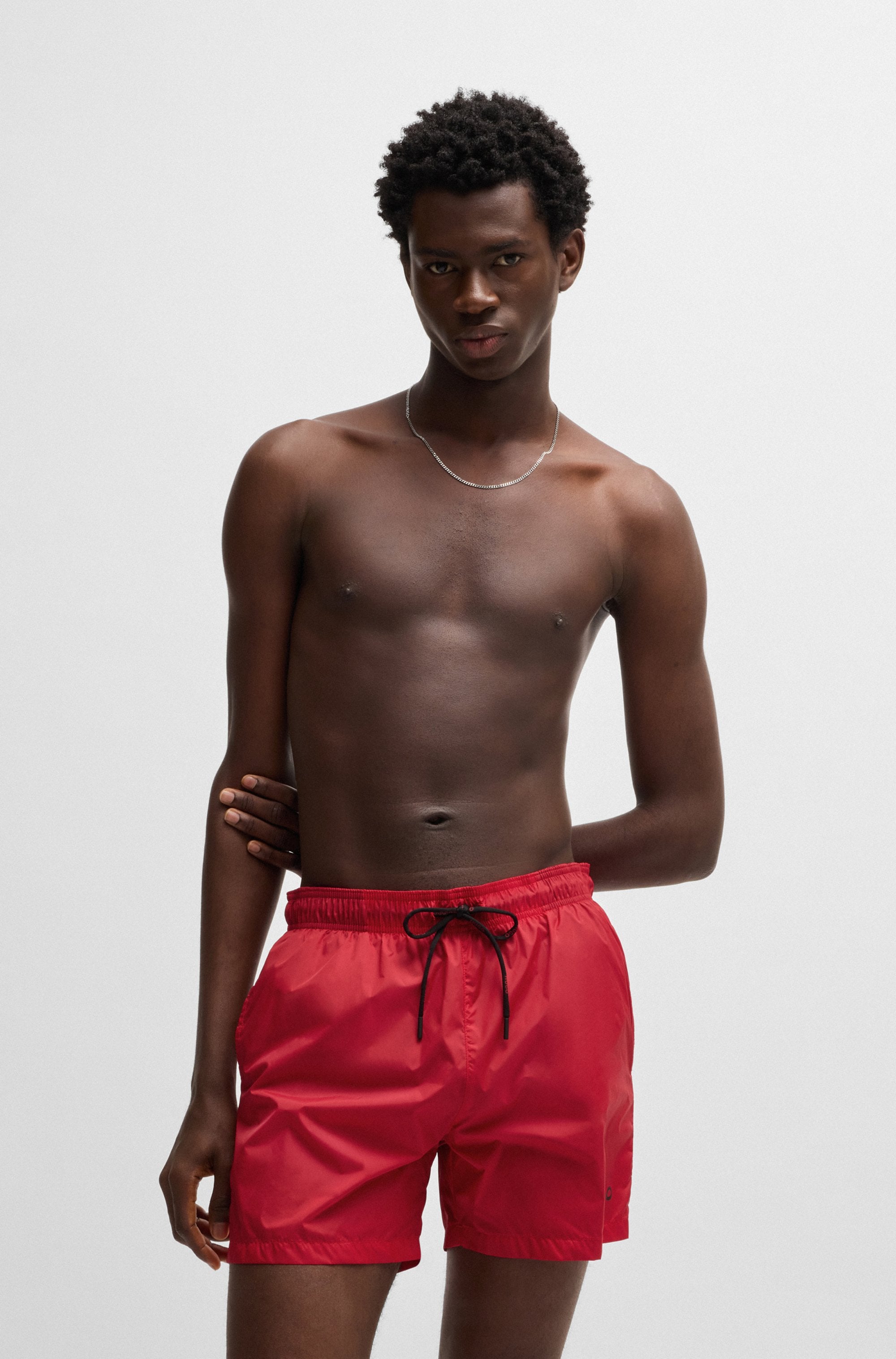 Badehose HUGO UNDERWEAR "Haiti", Herren, Gr. M50, N-Gr, rot, Microfaser, Obermaterial: 100% Polyacryl, Casual, Badehosen, mit Markenschriftzug auf der Kordel Image