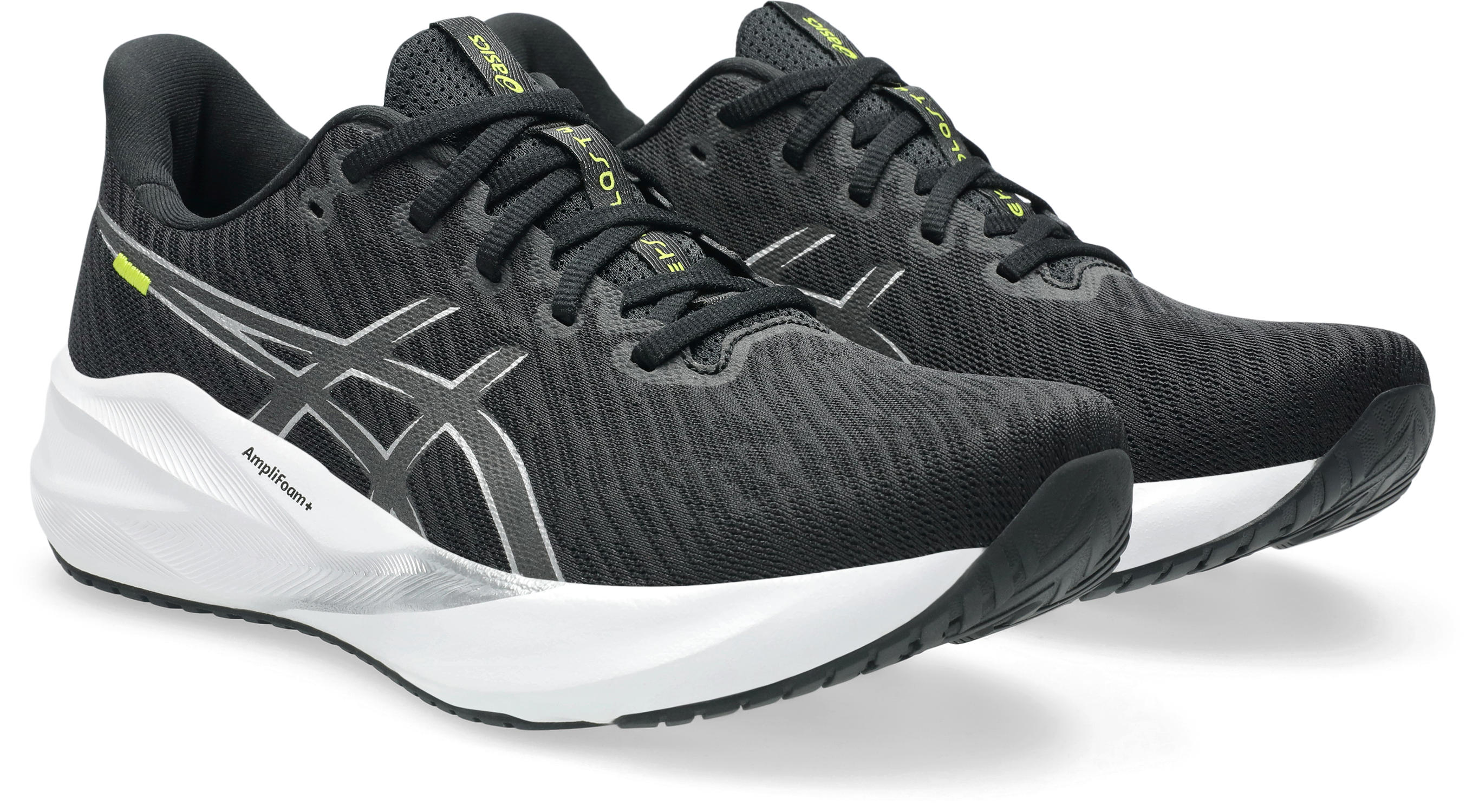 Laufschuh ASICS "VERSABLAST 4", Herren, Gr. 44, schwarz (schwarz, pure silber), Textil, Schuhe Laufschuh