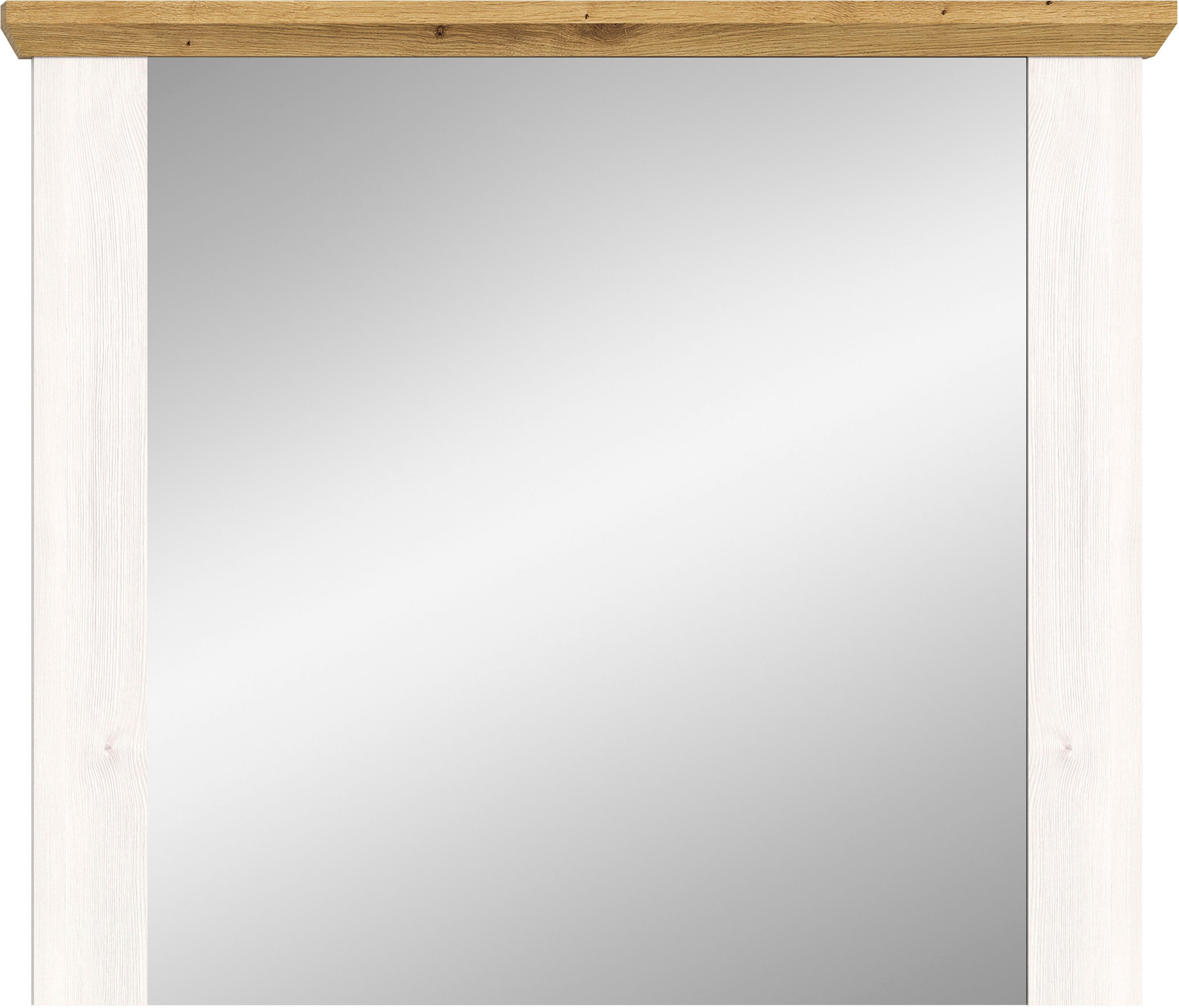 Spiegel HOME AFFAIRE "COSENZA, TOPSELLER, Breite 82 cm, 2-farbig, in Landhausoptik", weiß (sibiu lärche, artisan eiche nachbildung), B:82cm H:70cm T:4cm, Spiegelglas, Spiegel, Garderobenspiegel, Wandspiegel, Flurspiegel, Dielenspiegel