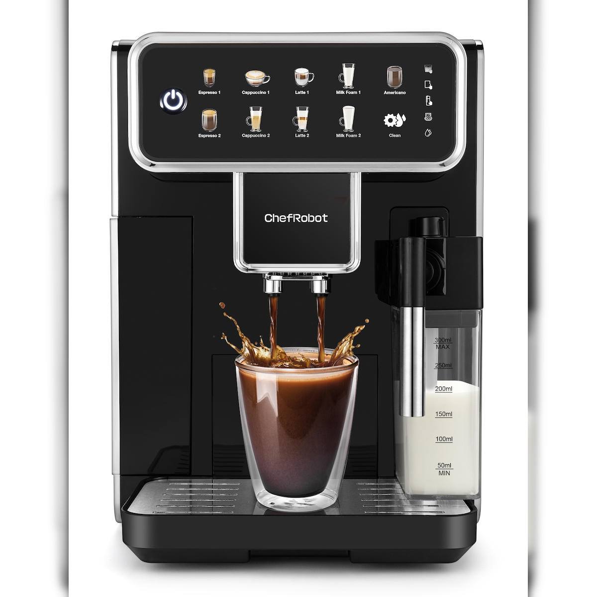 ChefRobot Kaffeevollautomat, 4 Sorten, Touchscreen, LatteGo, 1,5 l, selbstreinigend Image