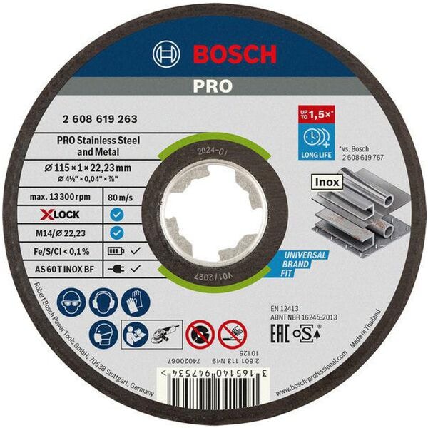 BOSCH Trennscheibe »PRO Stainless Steel and Metal X-Lock« 11.5 cm silber Image