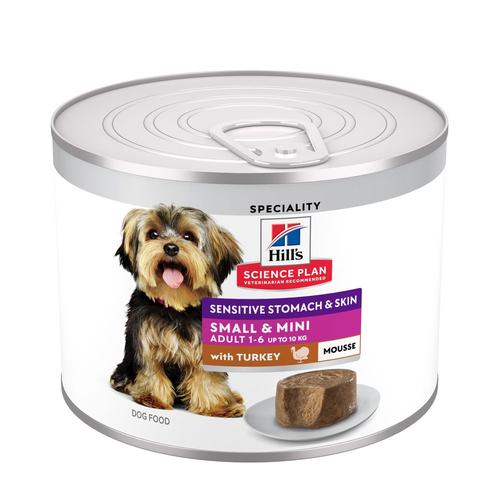 Hill's Science Plan Sensitive Stomach & Skin Small & Mini Mousse pour chien - dinde (48 x 200 g)