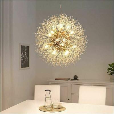 Runde Form Moderne Led Löwenzahn Sputnik Kronleuchter Feuerwerk Decke Hängende Leuchten Für Zuhause Image