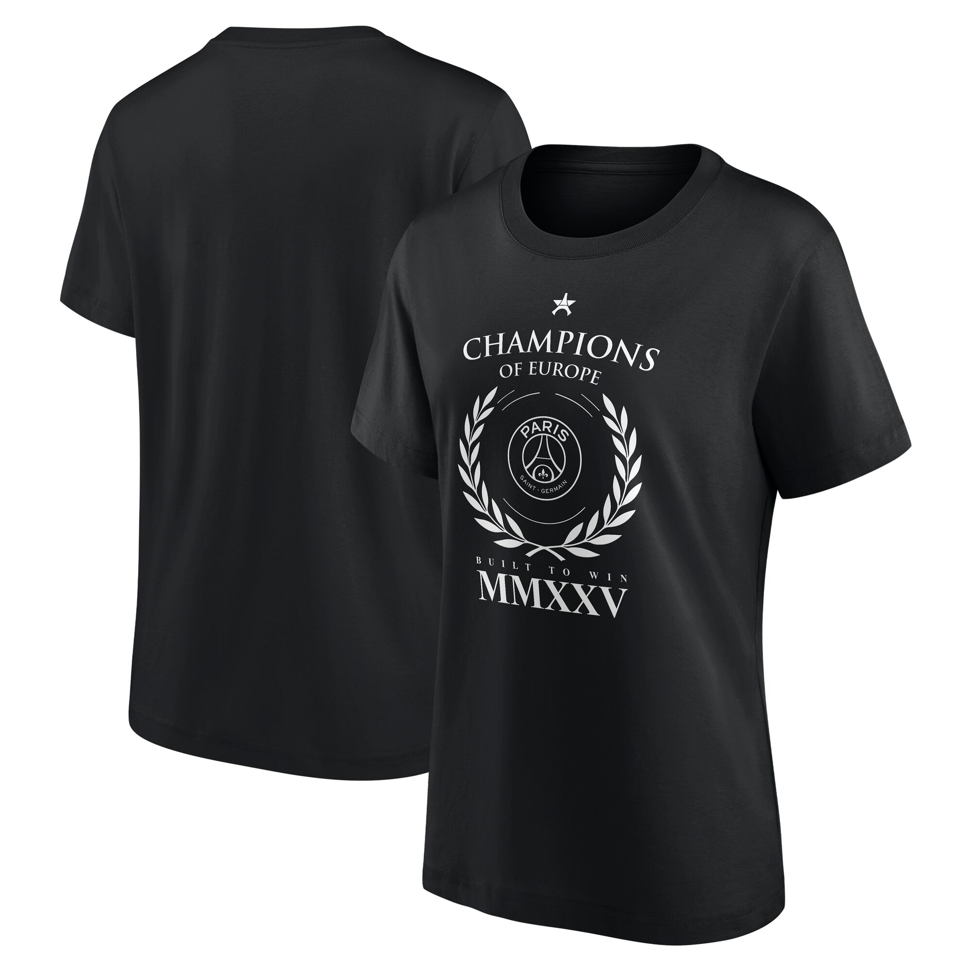 PSG Europameister Numerals Grafik T-Shirt - Schwarz - Damen Image