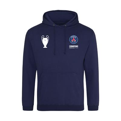 PSG UCL Champions 2025 Klein Logo Gedruckt Hoodie - Marineblau Image