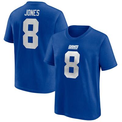 New York Giants Name und Nummer Grafik T-Shirt - Daniel Jones 8 - Jugendliche Image