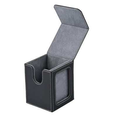TEMU Magnetic Closure Card Deck Box With Display Window, Holds 120+ Single Sleeved Cards, Ideal For Tcg And Cards, Deck Storage|sleek Card Holder| Storage, Deck Storage Box Image