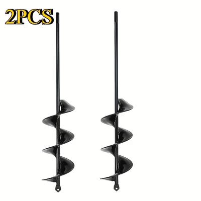 TEMU 1/2pcs Heavy-duty 18-inch Spiral Ground Anchors For Tents, Trampolines, Outdoor Fixing, Garden Fences - Strong Anchor Kit Not Included In Bank Image