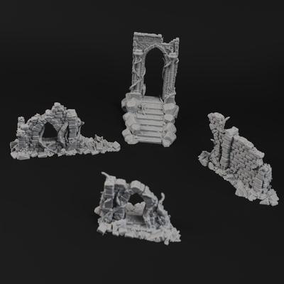 TEMU 28mm Modular D&d Building Rpg Terrain Set | Post Apocalyptic & Fantasy Setting Accessories | Ttrpg Tabletop Role Playing Board Games Image