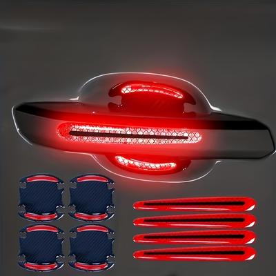 TEMU 8pcs Car Door Scuff Protectors - Anti-scratch, Reflective Rubber Bumper Stickers For Door Handles, Protective Door Decor | Accessory | Smooth Image