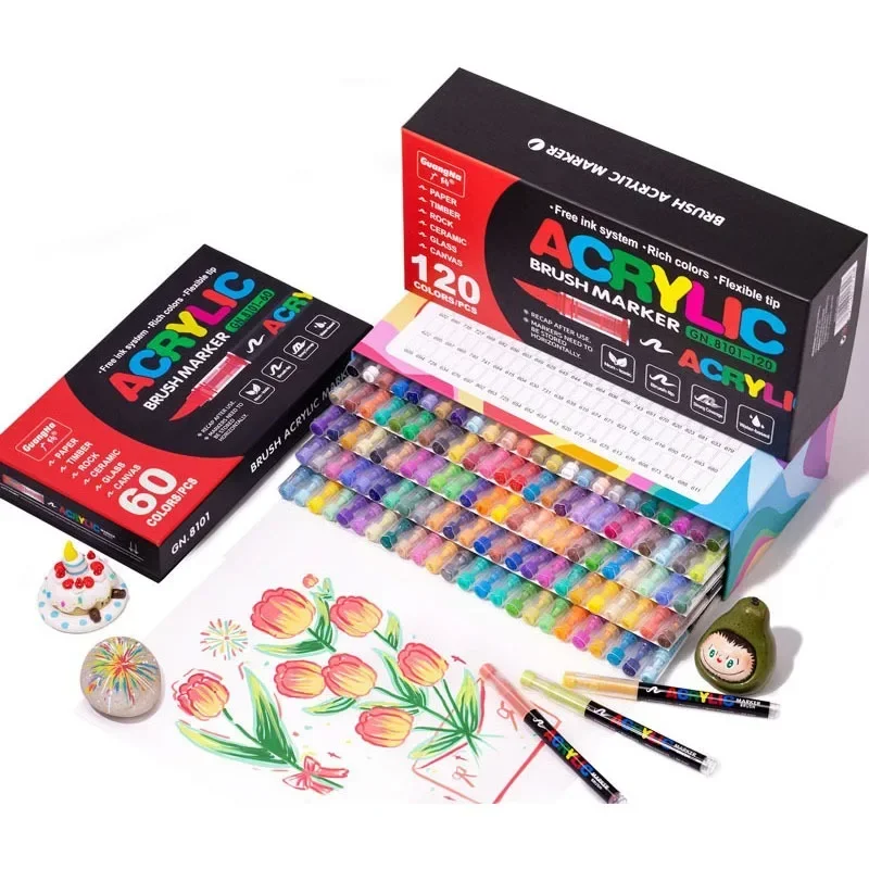 12/72 Farbe Marker stift Direkt flüssigen weichen kopf acryl marke stift student malerei Graffiti gel stifte kunst Schule büro liefert Image
