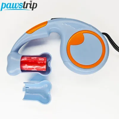 300cm/118.1in Automatic Retractable Dog Leash Pet Leash for Small Medium Dogs Outdoor Puppy Lead with Pet Waste Bag Dispenser