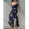 ZANZEA Women leeveless Party Dress A-line Swing Floral Printed SSundress 2025 Korean Style Split Vestidos Casual Robes