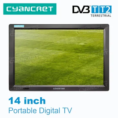LEADSTAR 14 Inch HD Portable TV with Built-in Battery DVB-T2 tdt DTT Digital Analog Television Mini Small Car TV Support AC3