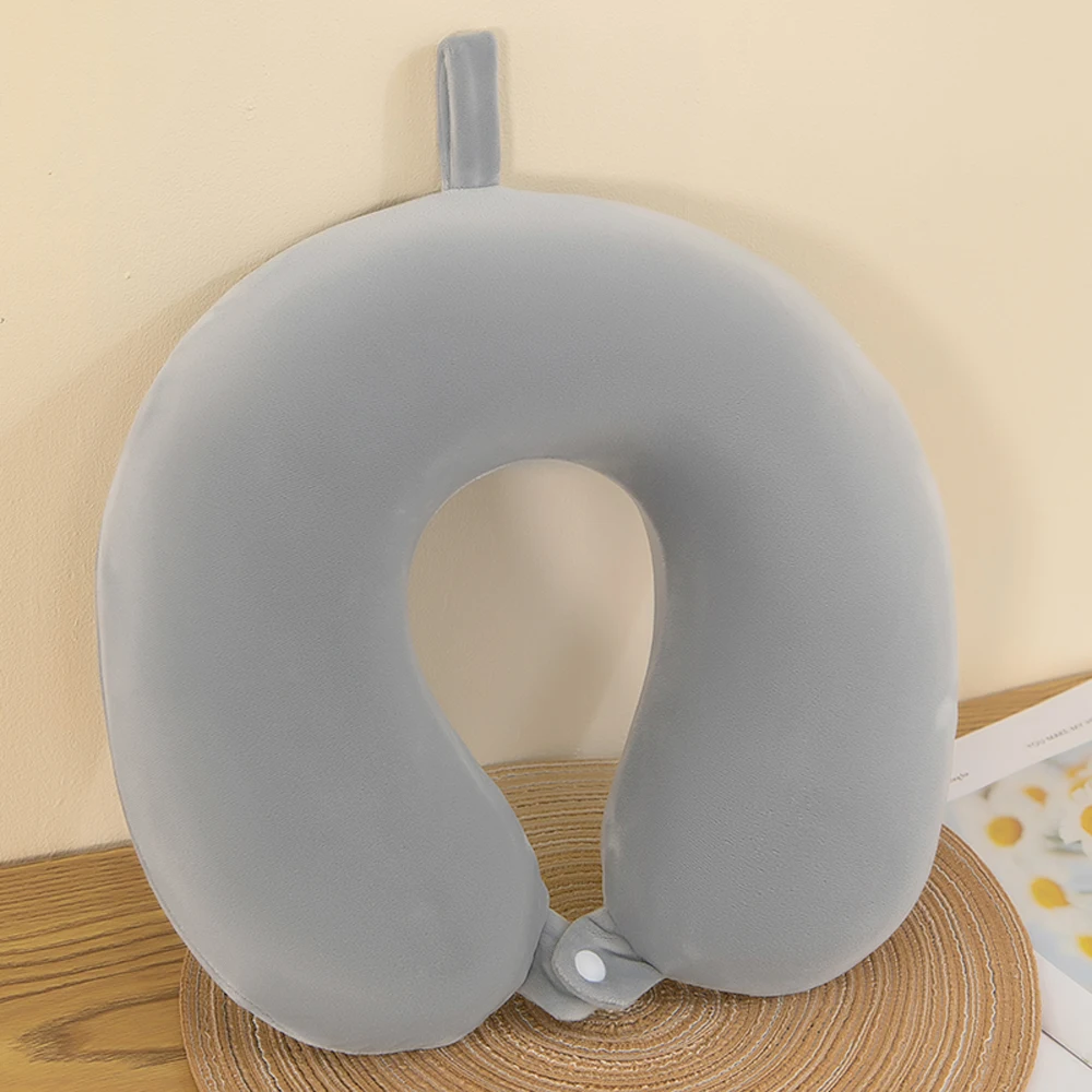 Einfache Mode Plüsch U-förmigen Kissen fahren Reise Nacken kissen Nickerchen Kissen bequeme Erleichterung Müdigkeit Image