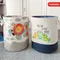 Cartoon Toy Storage Basket & Foldable Canvas Laundry Hamper, Collapsible Clothes Organizer Bin with Handles for Kids Room