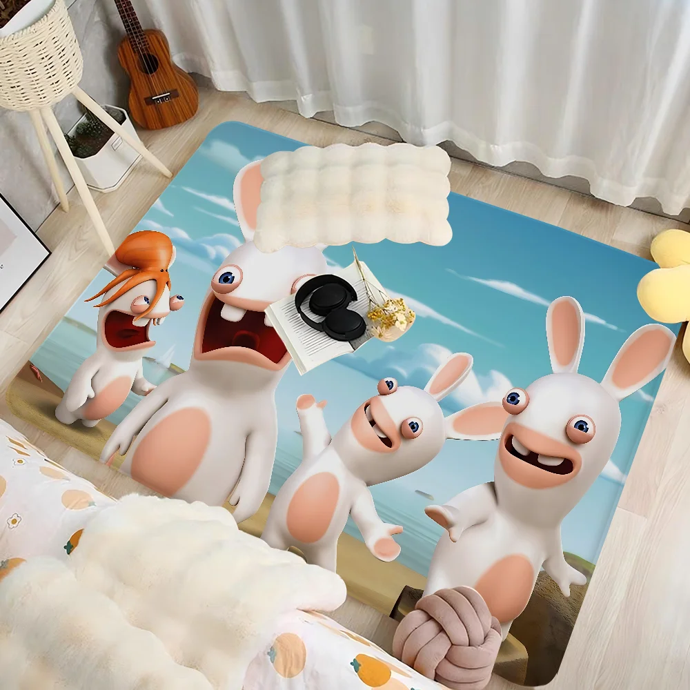 R-Rabbids I-InvasionS Fußmatte, waschbar, rutschfest, für Wohnzimmer, Sofa, Stühle, Bereichsmatte, Küche, Fußmatte, Teppich Image