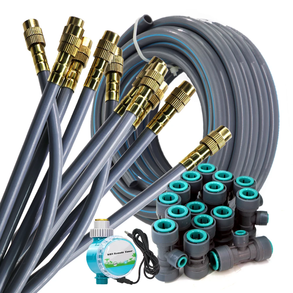 3/8-Zoll-PE-Schlauch, 20 cm, flexible Düse, zerstäubtes Bewässerungssystem, Terrassennebel, kühles Auftragen, 1,5–3,5 bar Wasserdruck, Einzelschlauchspray Image