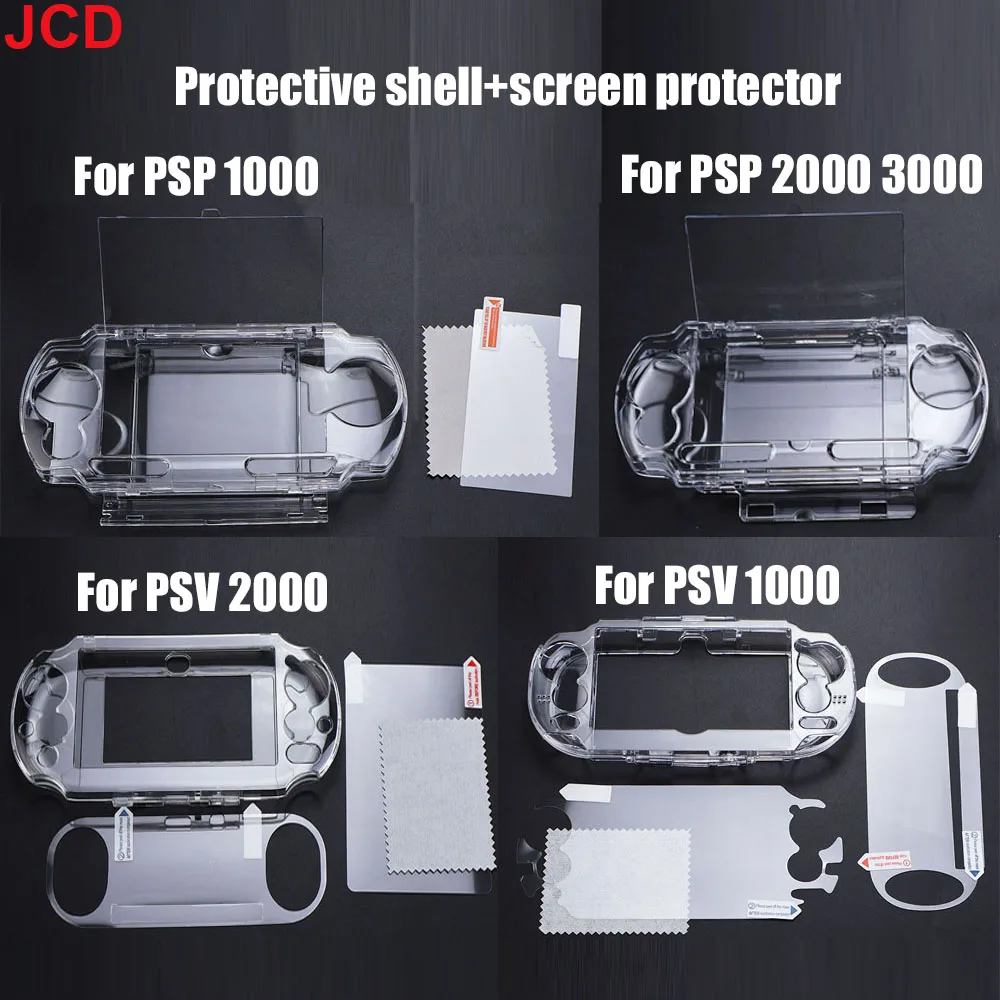 Für PSP 1000 2000 3000 PSV 2000 Transparente Abdeckung Fall Snap-in Kristall Schutz Fall Schutzhülle Mit Screen Protector Film Image